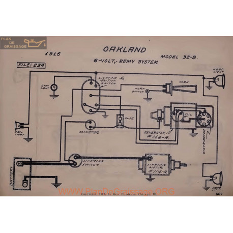 Oakland 32b 6volt Schema Electrique 1916 Remy V2