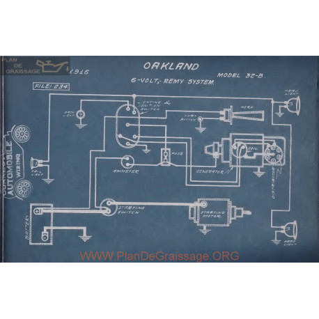 Oakland 32b 6volt Schema Electrique 1916 Remy