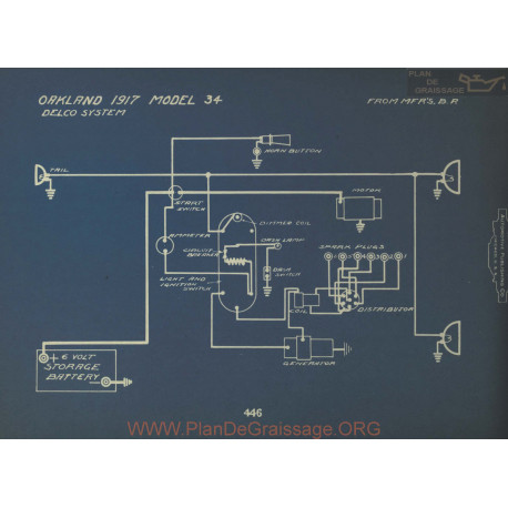 Oakland 34 Schema Electrique 1917 Delco
