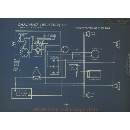 Oakland 35 42 Schema Electrique 1913 Deaco