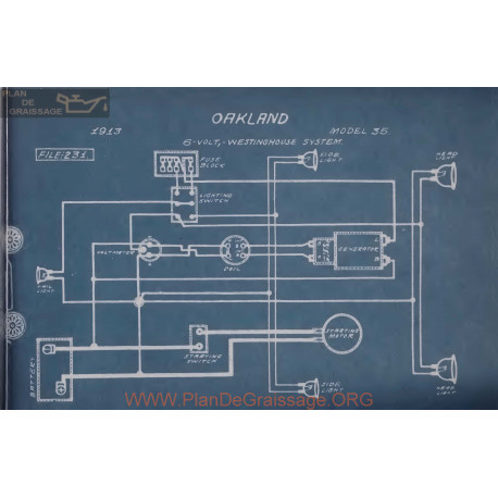 Oakland 35 6volt Schema Electrique 1913 Westinghouse