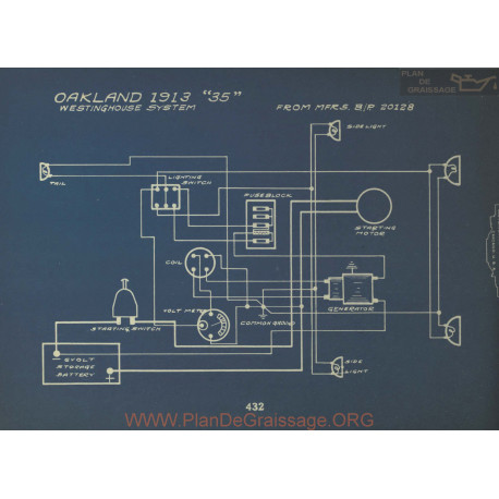 Oakland 35 Schema Electrique 1913 Westinghouse