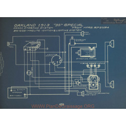 Oakland 35 Special Schema Electrique 1913 Deaco