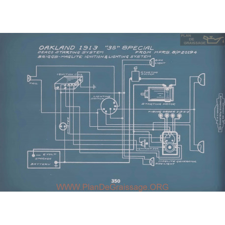 Oakland 35 Special Schema Electrique 1913 V2