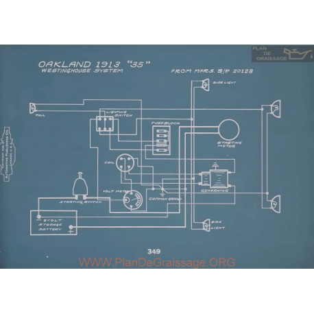 Oakland 35 Westinghouse Schema Electrique 1913 V2