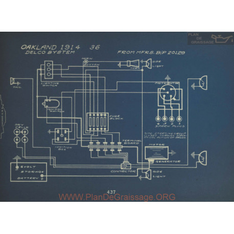 Oakland 36 Schema Electrique 1914 Delco