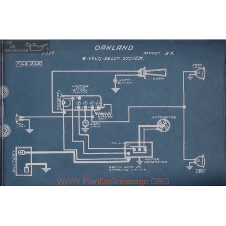 Oakland 38 6volt Schema Electrique 1916 Delco