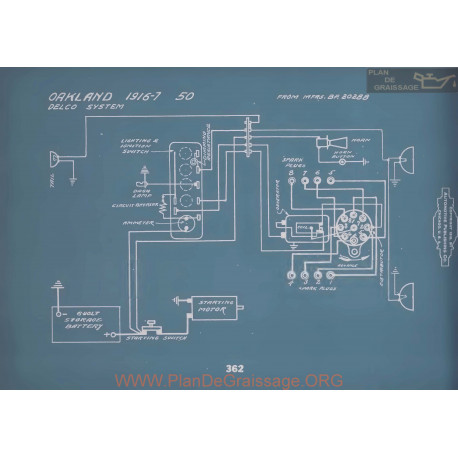 Oakland 50 Schema Electrique 1916 1917 V2