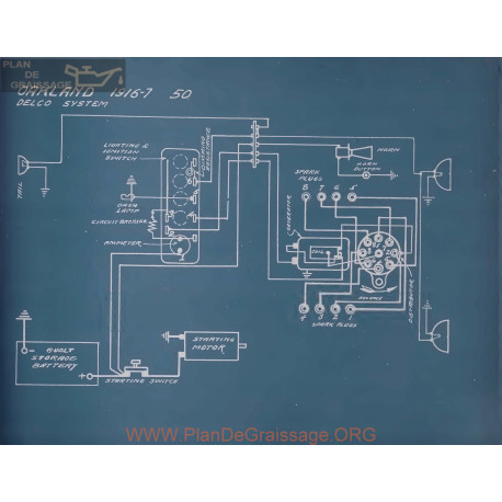 Oakland 50 Schema Electrique 1916 1917