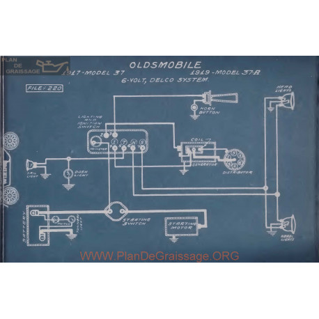 Oldsmobile 37a 6volt Schema Electrique 1917 1919 Delco