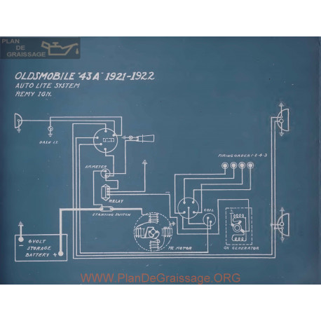 Oldsmobile 43a Schema Electrique 1921 1922