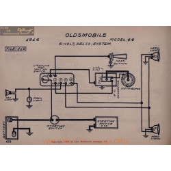 Oldsmobile 44 6volt Schema Electrique 1916 Delco V2