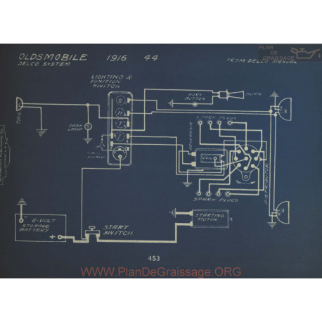 Oldsmobile 44 Schema Electrique 1916 Delco