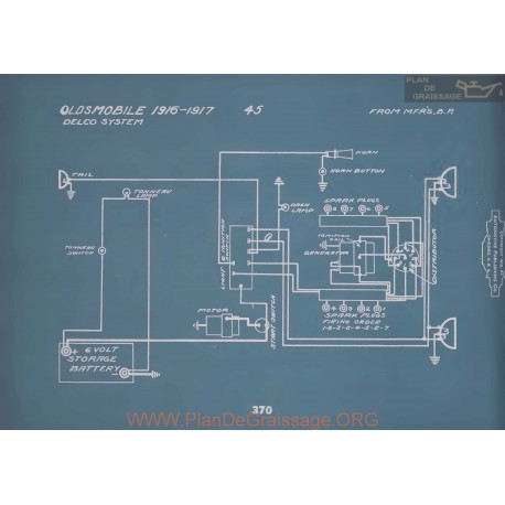 Oldsmobile 45 Schema Electrique 1916 1917