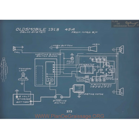 Oldsmobile 45a Schema Electrique 1918