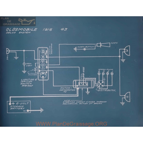 Oldsmobile 46 Schema Electrique 1916