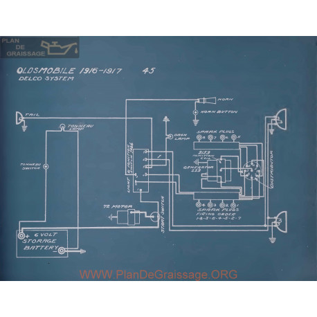 Oldsmobile 5 Schema Electrique 1916 1917