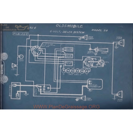 Oldsmobile 54 6volt Schema Electrique 1914 Delco