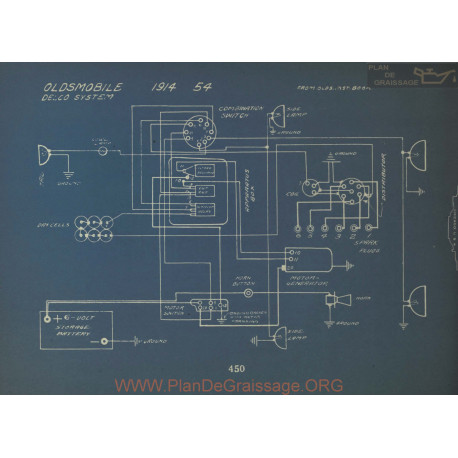 Oldsmobile 54 Schema Electrique 1914 Delco