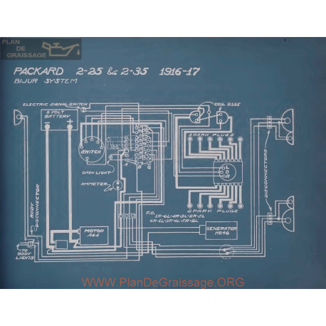 Packard 2 25 2 35 Schema Electrique 1916 1917