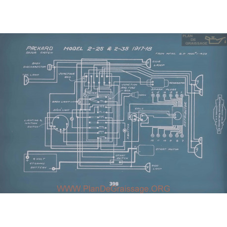 Packard 2 25 2 35 Schema Electrique 1917 1918