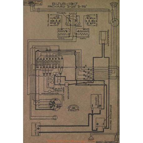 Packard 2 25 35 Schema Electrique 1917 Bijur