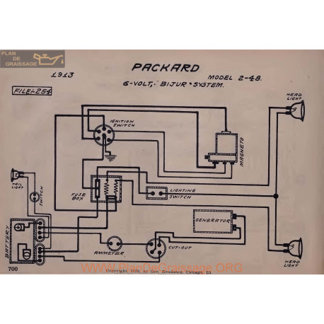 Packard 2 48 6volt Schema Electrique 1913 Bijur V2