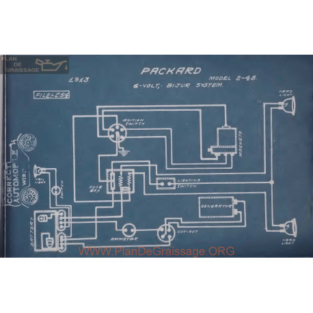 Packard 2 48 6volt Schema Electrique 1913 Bijur