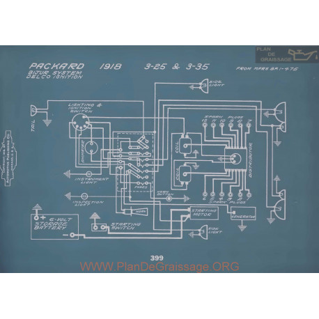 Packard 3 25 3 35 Schema Electrique 1918