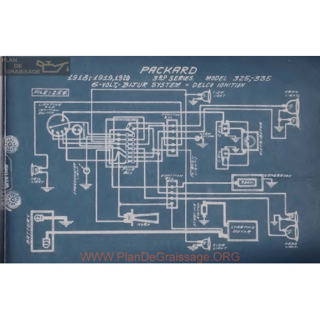 Packard 325 335 6volt Schema Electrique 1918 1919 1920 Bijur