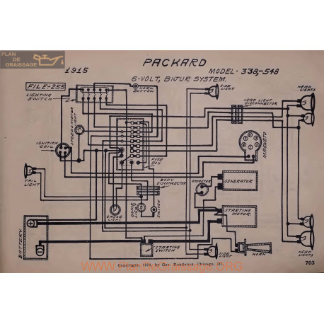 Packard 338 548 6volt Schema Electrique 1915 Bijur V2