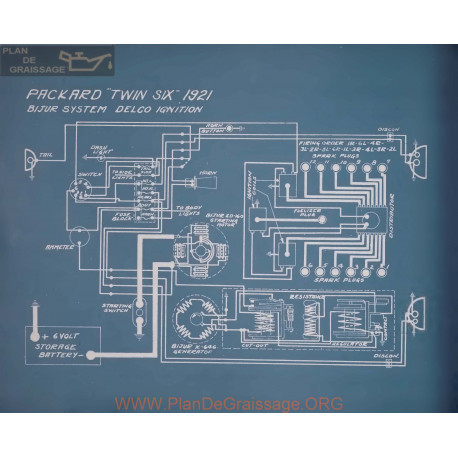 Packard Twin Six Schema Electrique 1921
