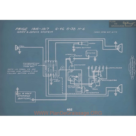 Paige 6 46 6 38 H6 Schema Electrique 1916 1917 V2