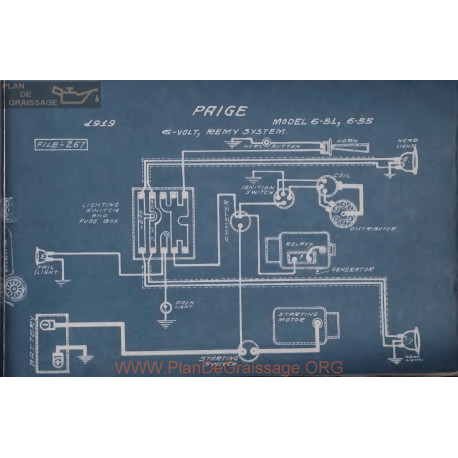 Paige 6 51 55 6volt Schema Electrique 1919 Remy