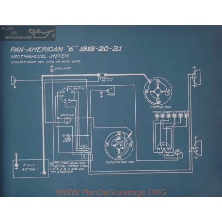 Pan American 6 Schema Electrique 1919 1920 1921