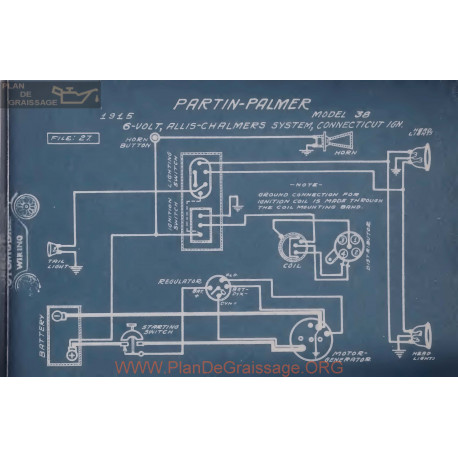 Partin Palmer 38 6volt Qchema Electrique 1915 Allis Chalmers