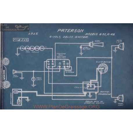 Paterson 4 32 6 48 6volt Schema Electrique 1915 Delco