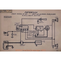 Paterson 6 42 45 45r 6volt Schema Electrique 1916 1917 1918 1919 Delco V2