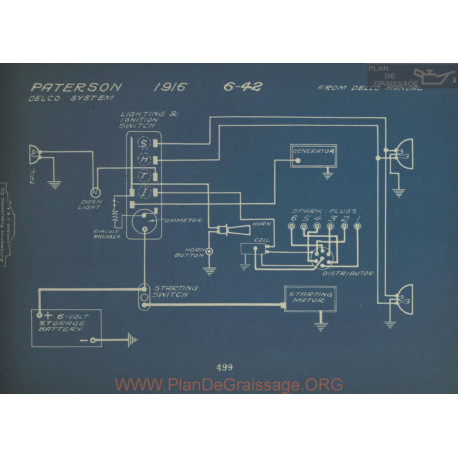 Paterson 6 42 Schema Electrique 1916 Delco