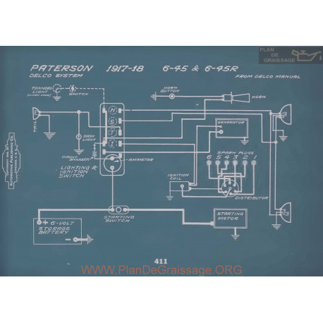 Paterson 6 45 45r Schema Electrique 1917 1918 V2