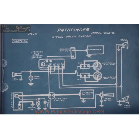 Pathfinder One B 6volt Schema Electrqie 1916 Delco