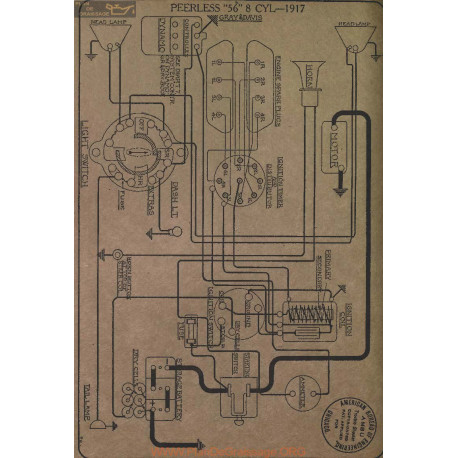 Peerless 56 8cyl Schema Electrique 1917 Gray & Davis