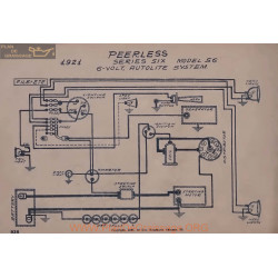 Peerless Six 56 6volt Schema Electrique 1921 Autolite