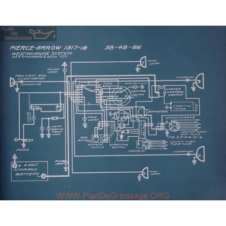 Pierce Arrow 38 48 66 Schema Electrique 1917 1918