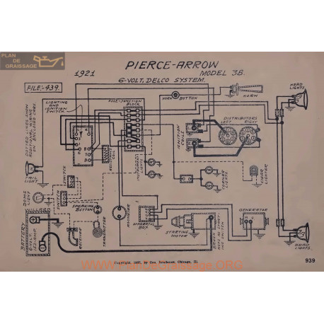 Pierce Arrow 38 6volt Schema Electrique 1921 Delco