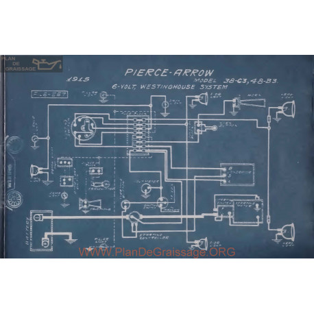 Pierce Arrow 38 C3 48 B3 6volt Schema Electrique 1915 Westinghouse