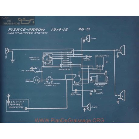 Pierce Arrow 48 B Schema Electrique 1914 1915