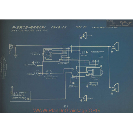 Pierce Arrow 48b Schema Electrique 1914 1915 Westinghouse