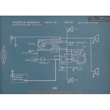 Pierce Arrow 48b Schema Electrique 1914 1915