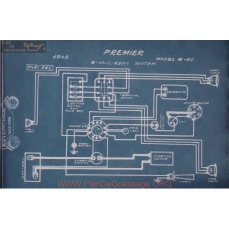 Premier 6 50 6volt Schema Electrique 1915 Remy